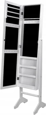 Produktbild von Songmics Schmuckschrank mit Standspiegel Weiß 35,5 x 153 x 35 cm