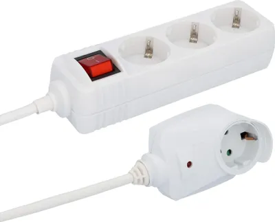 Produktbild von UNITEC Steckdosenleiste mit 3 Steckdosen und Zusatzsteckdose, mit Schalter, 2 m,