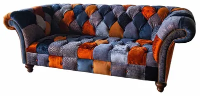 Immagine prodotto di Divano Chesterfield a 3 posti in velluto tessile seduta imbottita grande velluto