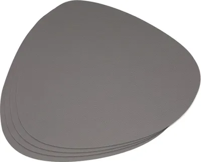 Produktbild von MODFU 4Stück Tischsets,Abwaschbar Doppelseitigen rutschfest Platzdeckchen Leder Kunstleder Tischset Lederoptik Platzset Grau