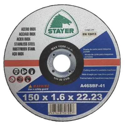 Obrázek produktu pro Řezný kotouč na kov STANDARD T41, Ø 150 x 1,6 x 22,23 mm, STAYER