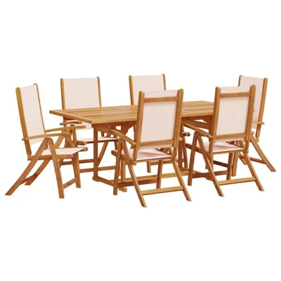 Produktbild von "WINTER SALE" 7-tlg. Garten-Essgruppe - elegantes Design - Sitzgruppe/Gartenmöbel-Set - Massivholz Akazie und Textilene - Terassenmöbel NeuMöbel520480