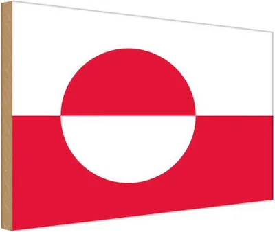 Produktbild von vianmo Holzschild 20x30 cm Grönlands Greenland Flagge Fahne Wappen
