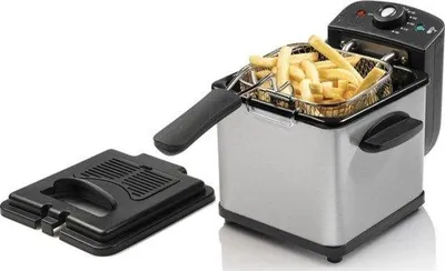 Immagine prodotto di Mini friggitrice, 1 porzione, argento, 190 °C, acciaio inossidabile