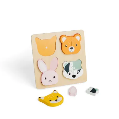 Produktbild von BigJigs Holztiere Puzzle - Lernspielzeug Waldtiere für Kinder