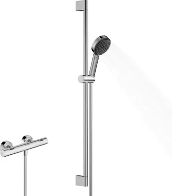 Immagine prodotto di hansgrohe Pulsify Select S set de douche 105, 3jet Relaxation, Ecostat Fine, EcoSmart, barre de douche 900mm, 24261000, 24261000