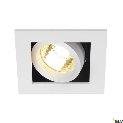 Obrázok produktu pre SLV KADUX 1, vstavané svietidlo, jednoplameňové, QPAR51, hranaté, matná biela, max. 50 W, vrátane pružín s klipom 115511