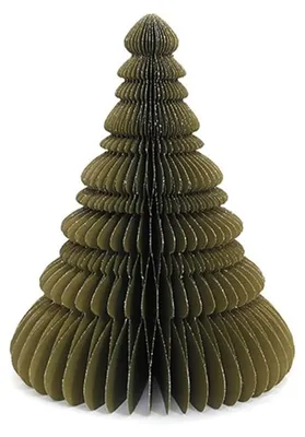 Only Natural – Wabenpapier-Weihnachtsbaum – Grün – 25 cm – Ansicht 1