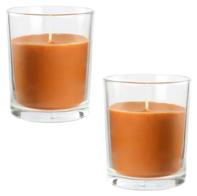 Duftkerzen im Glas, 2er-Pack, 125 g, 28 h Brenndauer, Zimt