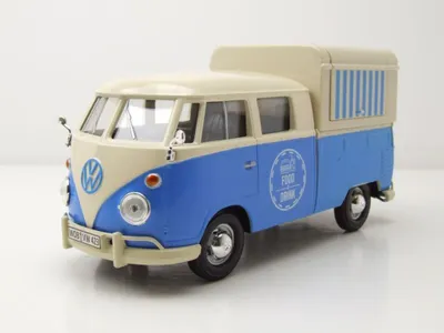 Produktbild von Motormax 79576 VW T1 Bus Food Truck blau weiß 1:24