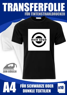 Produktbild von T-Shirt Transferfolie für schwarze oder dunkle Textilien 10 Blatt A4