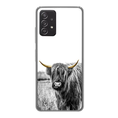 Produktbild von MuchoWow® Handyhülle Schutzhülle Hülle für Samsung Galaxy A53 5G Schottischer Highlander - Gold - Schwarz - Weiß Silikon Softcase Handy Hülle - Schutzabdeckung