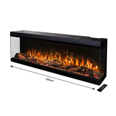 Imagen del producto de Xaralyn Chimenea eléctrica empotrada - Fogo Forest 165 - disponible en todos los colores - 1500 vatios de potencia de calefacción - con mando a distancia - Chimenea Cinewall - adecuada para televisores de 65 pulgadas