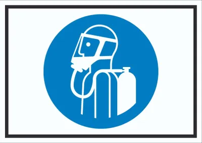 Produktbild von Umgebungsluftunabhängigen Atemschutz benutzen Symbol Schild A5 (148x210mm)