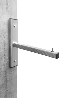 Zdjęcie produktu dla Drabest | Aluminiowy wspornik ścienny do drabin, 2 sztuki, Uniwersalny wspornik do przechowywania do 80 kg, System antypoślizgowy, Solidny spawany wspornik