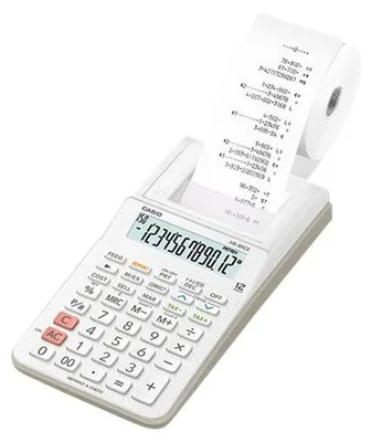 Zdjęcie produktu dla Casio HR-8RCE, Komputer stacjonarny, Kalkulator z funkcją druku, 12 cyfr(y), 1 linii, Bateria, Biały