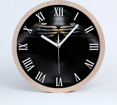 Produktbild von Holzuhr 20fi cm wanduhr - weiße Spitzen - Frau in Schwarz