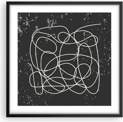 Produktbild von Gerahmtes Poster - Schwarzer Rahmen - Modern Linie Schwarz - 50x50 cm - Wand Bild - Wanddeko - Wandbilder - Kunstposter - Wandposter - Bilderrahmen - Bilder - Kunstdruck - P2BAC50x50-4649