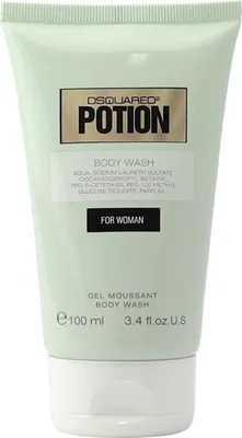 Duschgel DSQUARED² Potion für Damen in stilvoller Tube mit glänzendem Logoaufdruck und schlichter Gestaltung, 3.4 fl.oz.