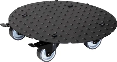 Image de WAGNER Rouleau pour plantes ALASKA BLACK Ø 30 x 7,5 cm, tôle striée en aluminium, roulettes souples, freins, capacité de charge 150 kg, DE Ware - 20700701