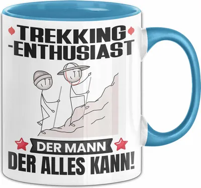Produktbild von Trekking-Enthusiast Tasse Geschenk für Trekking-Enthusiast Der Mann Der Alles Kann Geschenkidee zum Geburtstag (Blau)