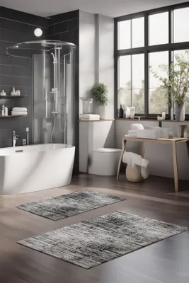 Immagine prodotto di Mijolnir, CT-5091, multicolore, set di tappetini da bagno (2 pezzi), 100% POLIESTERE, 60 x 100 cm