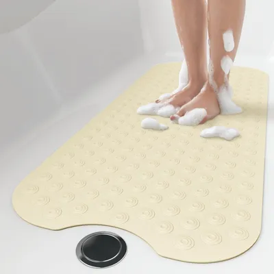 Immagine prodotto di Tappetino da bagno senza ventose, 40 x 100 cm, in gomma naturale, color beige