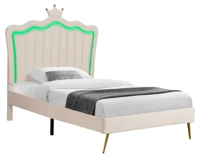 Obrázek produktu pro Kondela Jednolůžková postel s roštem Rania 90x200 - béžová (Velvet)