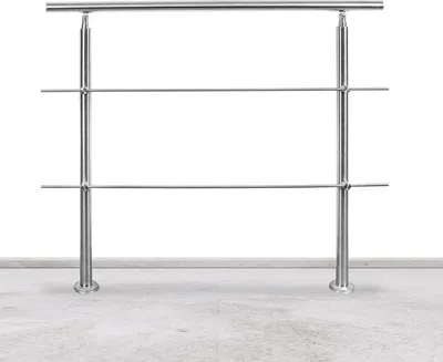 Immagine prodotto di Ringhiera per scale Clanmacy corrimano in acciaio inox adatto per interni ed esterni 120 cm con 2 traverse