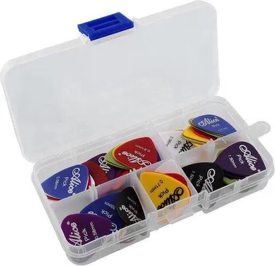 Obrázok produktu pre CHPN – Plektren – Súprava plectier – Plectra v krabici – 60 kusov – Súprava plectier na gitaru – 6 veľkostí – Balíčky plectier – Darček – Príslušenstvo pre gitaru – Pre gitaristov