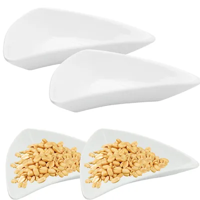 Produktbild von Partyschalen Set 2 Stück Porzellanschalen 2 x 17cm Schalen Dreieckige Platte