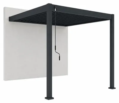 Immagine prodotto di Pergola da parete Weide Classic in alluminio 3x3 m con tetto a lamelle antracite