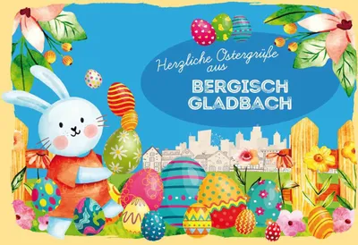 Produktbild von vianmo Holzschild 20x30 cm Ostergrüße BERGISCH GLADBACH Ostern