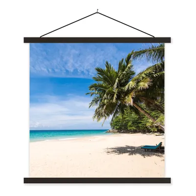 Obrázek produktu pro MuchoWow® Textilní plakát - Pláž - Tropické - Moře - 90x90cm - S černými lamelami