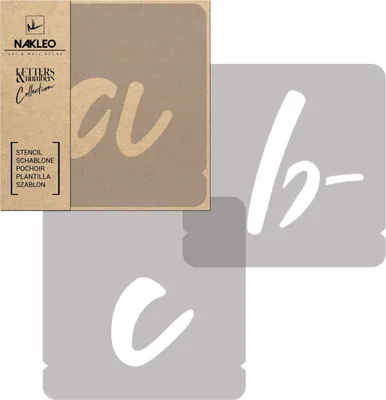 Produktbild von Alphabet Malschablonen Set 42 Stück, 5 cm Buchstaben & Zahlen Handwriting Klein Schriftart, Wiederverwendbare Kunststoff Stencil, DIY