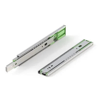 Productafbeelding van E42 – 250 mm, set van 2 voluitrekbare rails, hoogte 45,5 mm, met soft-close mechanisme, draagvermogen 30 kg, voor zijmontage.