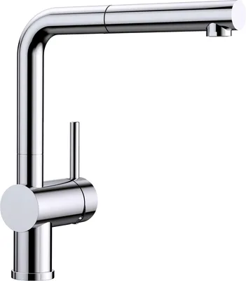Image de BLANCO 512402 Robinetterie LINUS-S en CHROME avec levier deà droite / Mitigeur monocommande / Mélangeur