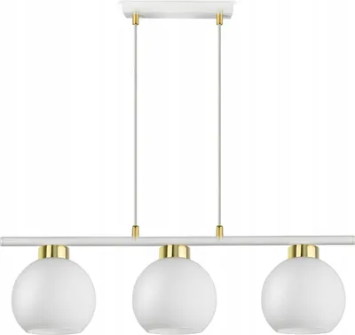 Produktbild von LUXOLAR - Led Pendelleuchte - Deckenleuchte 3 flammig Weiß E27 60W - Hängelampe für Wohnzimmer, Küchen - Weiß Glas Kugeln