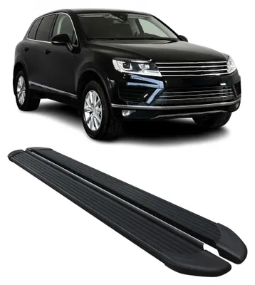 Image de Marchepieds Latéraux pédale pour VW Touareg 2010-2018 Noir Aluminium 2Pcs