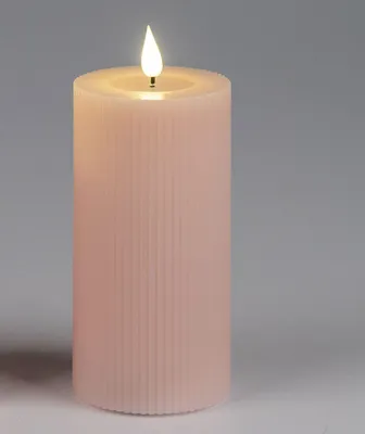 Produktbild von LED Kerze STREIFEN H. 15cm D. 7,5cm rosa mit Timer Formano