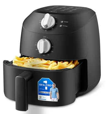 Zdjęcie produktu dla Midea MAF20P0BPK, Frytkownica na gorące powietrze, 2 l, Pojedyńczy, Czarny, Obrotowy, Autonomiczny