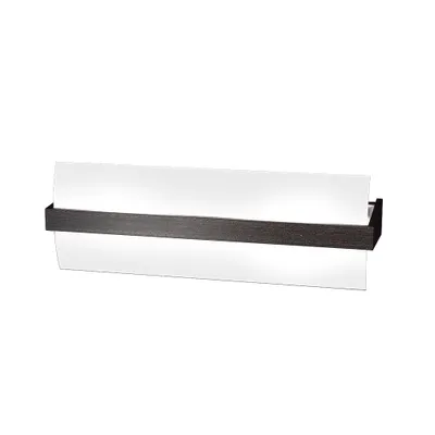 Image de Applique Contemporaine Bois Métal Noir Wengé Blanc Verre 2 Lumières E27 L40cm