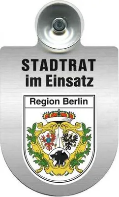 Produktbild von Einsatzschild Windschutzscheibe incl. Saugnapf - Stadtrat im Einsatz - 309394 - incl. Regionen nach Wahl Color - Region Berlin