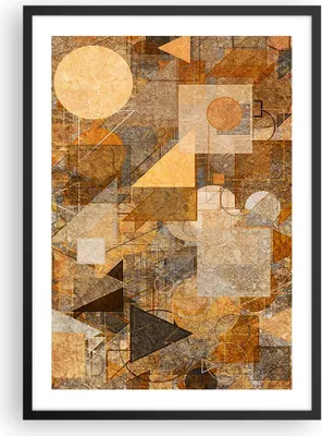Produktbild von Gerahmtes Poster - Schwarzer Rahmen - Abstraktion Figuren Geometrisch - 50x70 cm - Wand Bild - Wanddeko - Wandbilder - Kunstposter - Wandposter - Bilderrahmen - Bilder - Kunstdruck - P2BPA50x70-4387