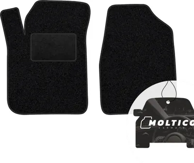 Produktbild von moto-MOLTICO Vorne Fußmatten Auto Velours Autoteppiche Schwarz Automatten Set 2-teilig passend für Chevrolet Matiz, Spark 2004-2009