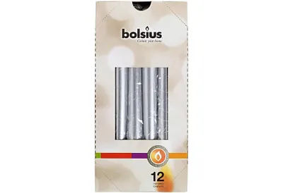 Produktbild von Bolsius Kerze Spitz, geruchlos, silberfarben, dekorativ
