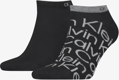 Zdjęcie produktu dla Zestaw dwóch par wzorzystych skarpet męskich w kolorze czarnym marki Calvin Klein