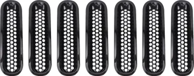 Image de 7 pièces de grilles avant de pare-chocs pour voiture, compatibles avec les modèles Wrangler JK de 2007 à 2015