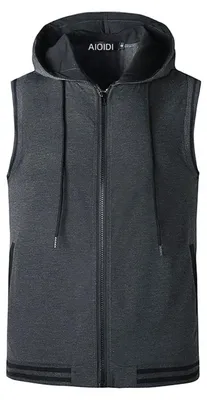 Productafbeelding van Solidchoice - Casual Mouwloze Hoodie voor Mannen met Rits en Zak