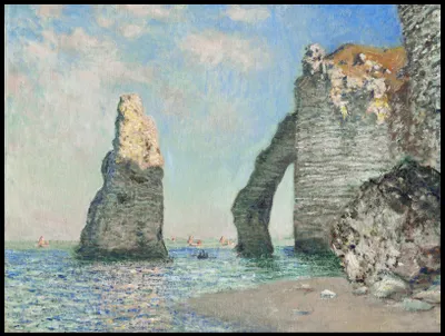 Image de Affiche 100 x 75 cm Les falaises d'Étretat, Monet Vintage pour le salon